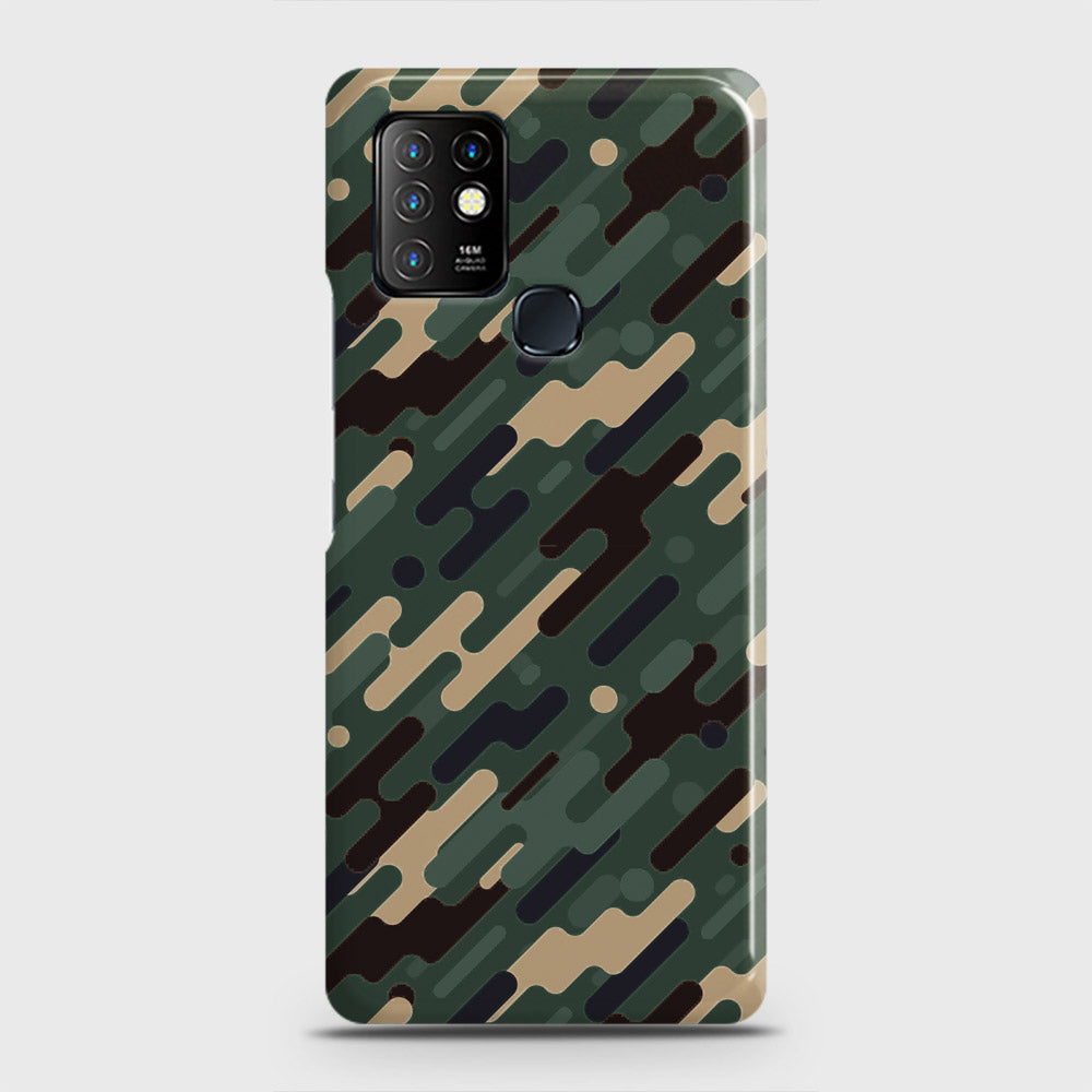 Infinix Hot 10 Cover - Camo Series 3 - Light Green Design - Matte Finish - Snap On Hard Case with LifeTime Colors Guarantee