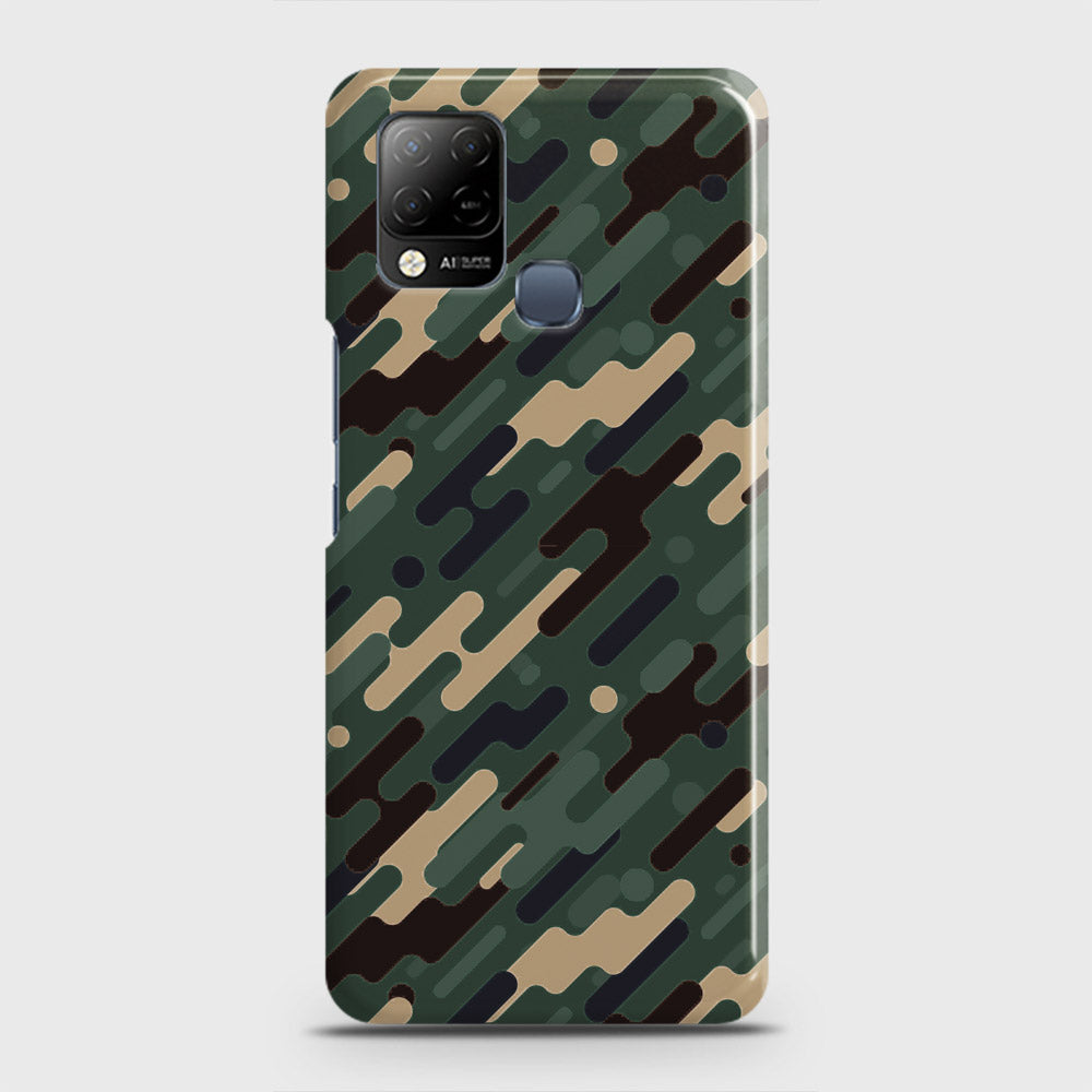 Infinix Hot 10s Cover - Camo Series 3 - Light Green Design - Matte Finish - Snap On Hard Case with LifeTime Colors Guarantee
