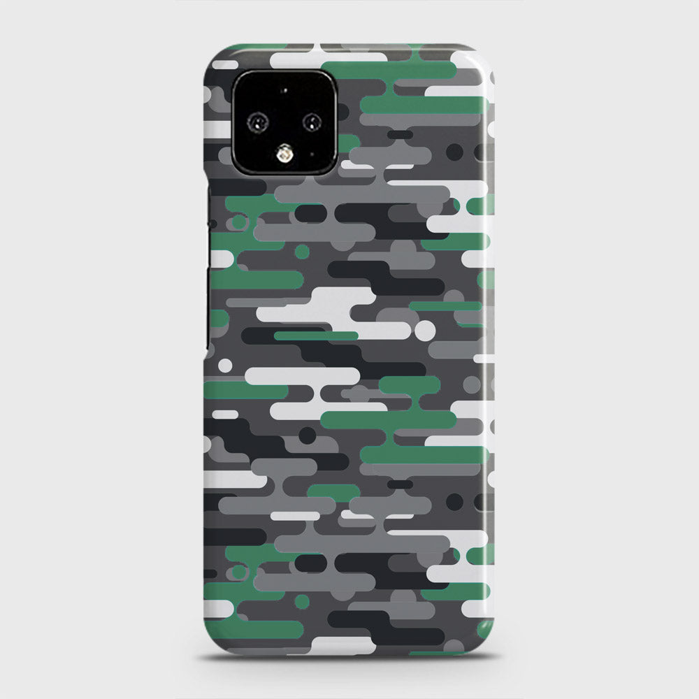 Google Pixel 4 Cover - Camo Series 2 - Green & Grey Design - Matte Finish - Snap On Hard Case with LifeTime Colors Guarantee