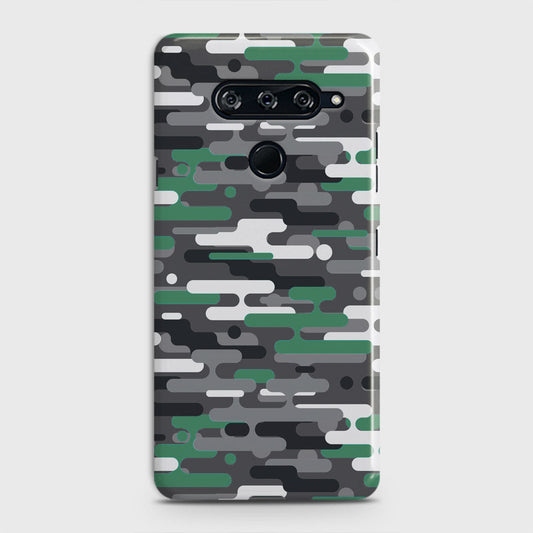 LG V40 ThinQ Cover - Camo Series 2 - Green & Grey Design - Matte Finish - Snap On Hard Case with LifeTime Colors Guarantee