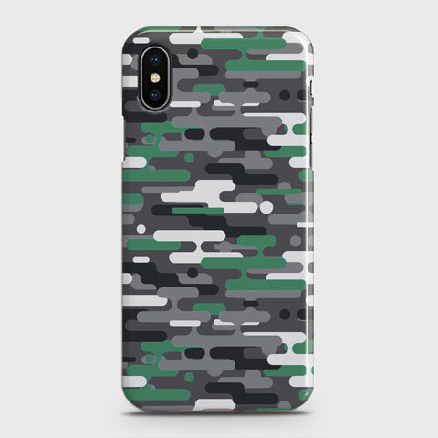 iPhone XS Cover - Camo Series 2 - Green & Grey Design - Matte Finish - Snap On Hard Case with LifeTime Colors Guarantee