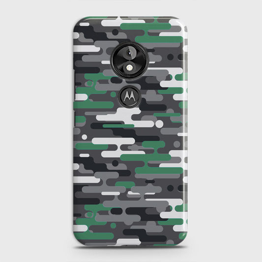 Motorola Moto E5 / G6 Play Cover - Camo Series 2 - Green & Grey Design - Matte Finish - Snap On Hard Case with LifeTime Colors Guarantee
