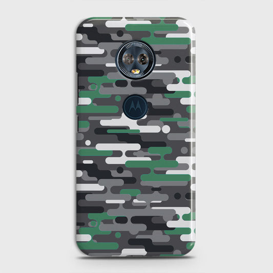 Motorola E5 Plus Cover - Camo Series 2 - Green & Grey Design - Matte Finish - Snap On Hard Case with LifeTime Colors Guarantee