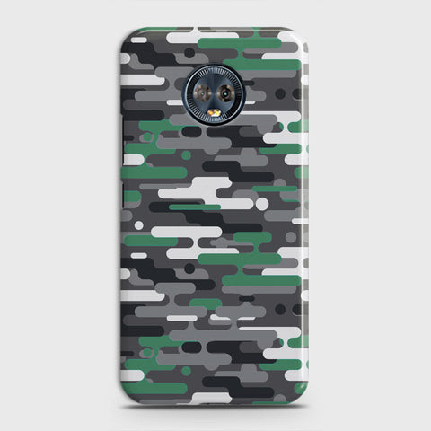 Motorola Moto G6 Plus Cover - Camo Series 2 - Green & Grey Design - Matte Finish - Snap On Hard Case with LifeTime Colors Guarantee
