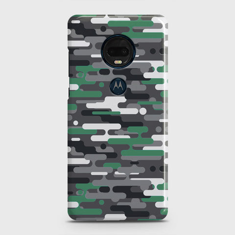 Motorola Moto G7 Plus Cover - Camo Series 2 - Green & Grey Design - Matte Finish - Snap On Hard Case with LifeTime Colors Guarantee