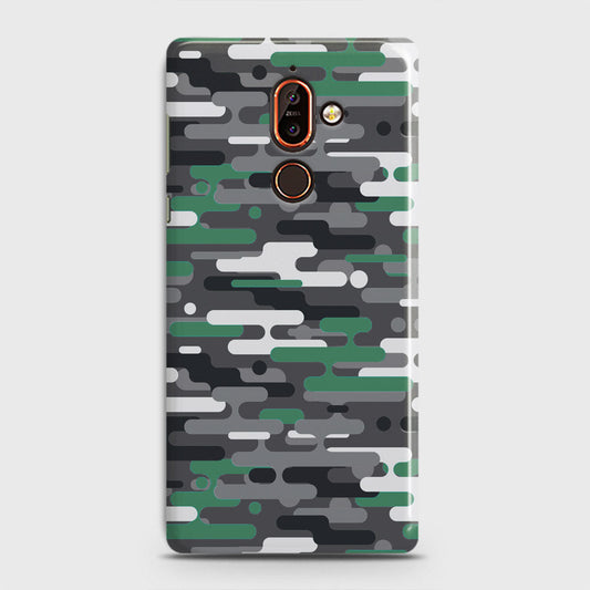 Nokia 7 Plus Cover - Camo Series 2 - Green & Grey Design - Matte Finish - Snap On Hard Case with LifeTime Colors Guarantee