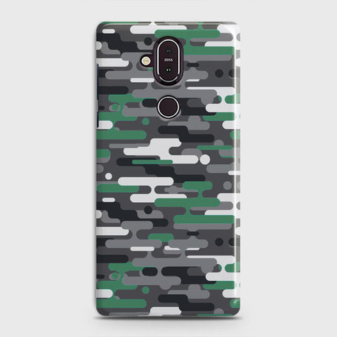Nokia 8.1 Cover - Camo Series 2 - Green & Grey Design - Matte Finish - Snap On Hard Case with LifeTime Colors Guarantee