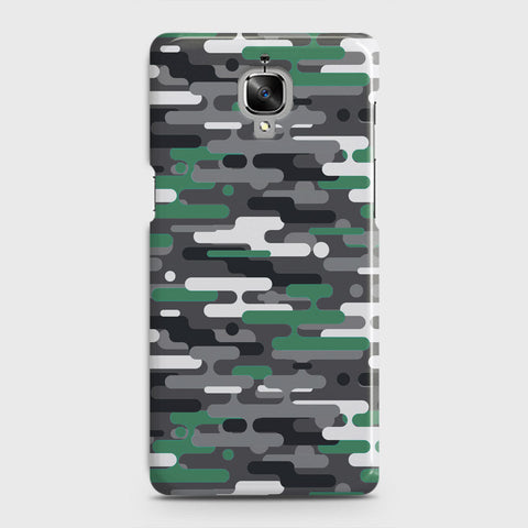 OnePlus 3  Cover - Camo Series 2 - Green & Grey Design - Matte Finish - Snap On Hard Case with LifeTime Colors Guarantee