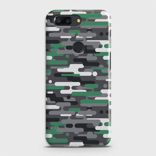 OnePlus 5T  Cover - Camo Series 2 - Green & Grey Design - Matte Finish - Snap On Hard Case with LifeTime Colors Guarantee