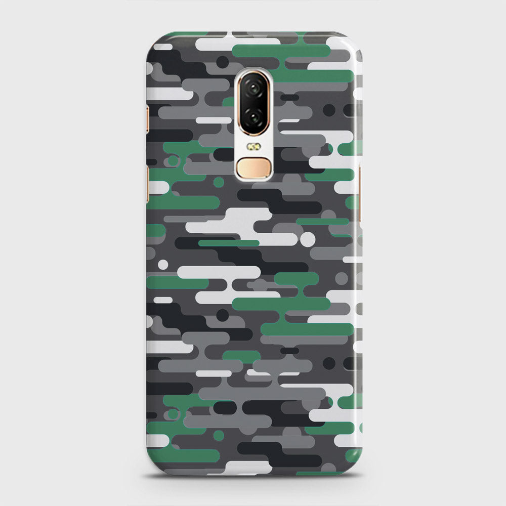 OnePlus 6  Cover - Camo Series 2 - Green & Grey Design - Matte Finish - Snap On Hard Case with LifeTime Colors Guarantee