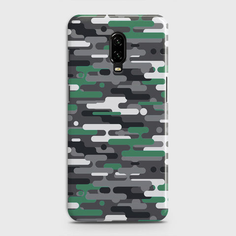 OnePlus 6T  Cover - Camo Series 2 - Green & Grey Design - Matte Finish - Snap On Hard Case with LifeTime Colors Guarantee