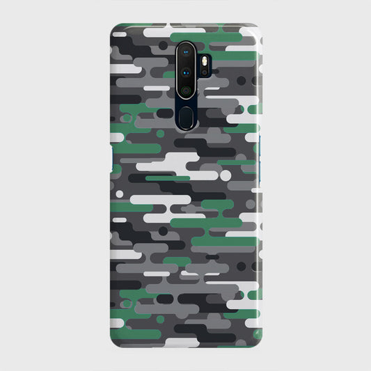 Oppo A9 2020 Cover - Camo Series 2 - Green & Grey Design - Matte Finish - Snap On Hard Case with LifeTime Colors Guarantee