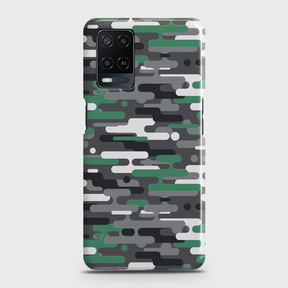 Oppo A54  Cover - Camo Series 2 - Green & Grey Design - Matte Finish - Snap On Hard Case with LifeTime Colors Guarantee