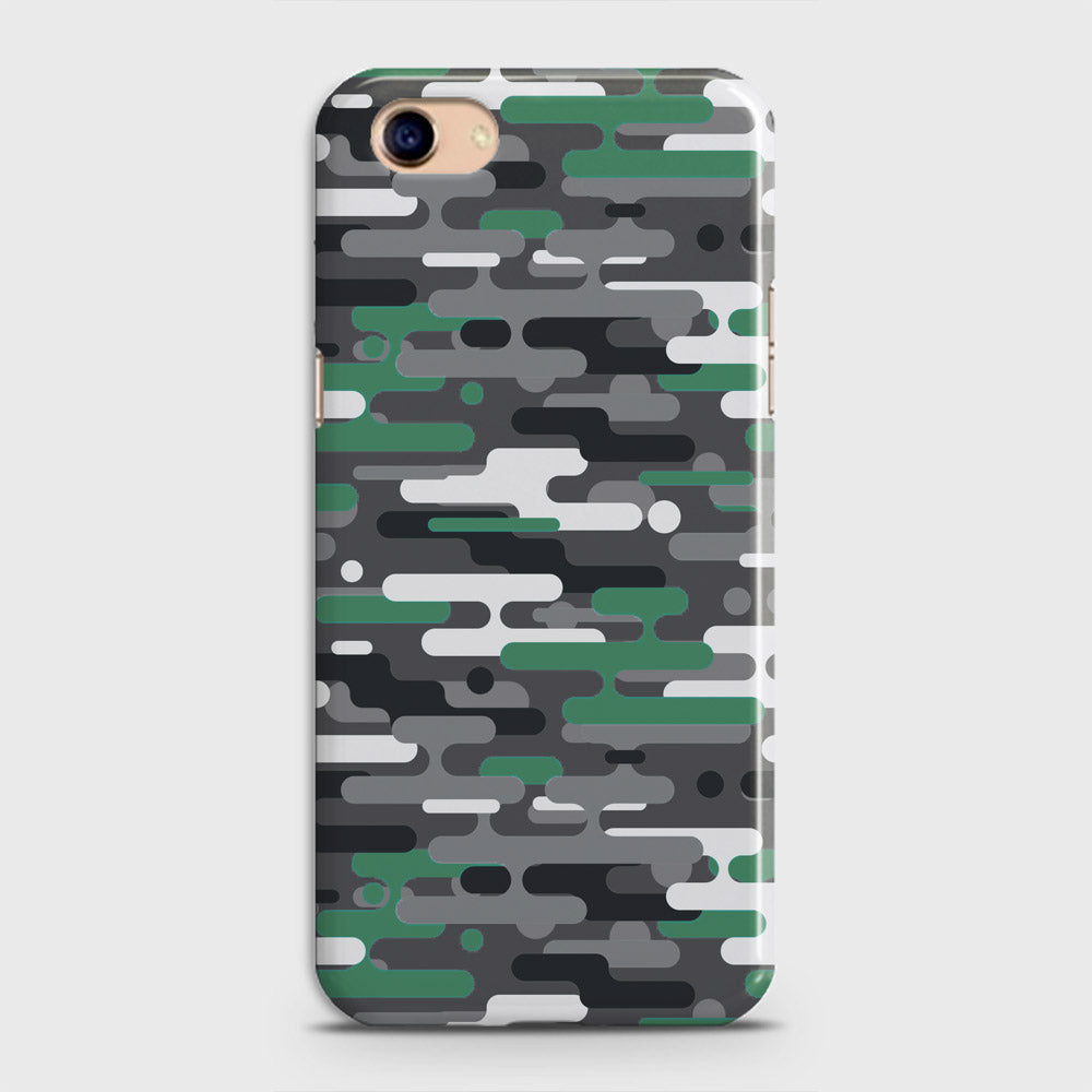 Oppo A83 / A1 Cover - Camo Series 2 - Green & Grey Design - Matte Finish - Snap On Hard Case with LifeTime Colors Guarantee