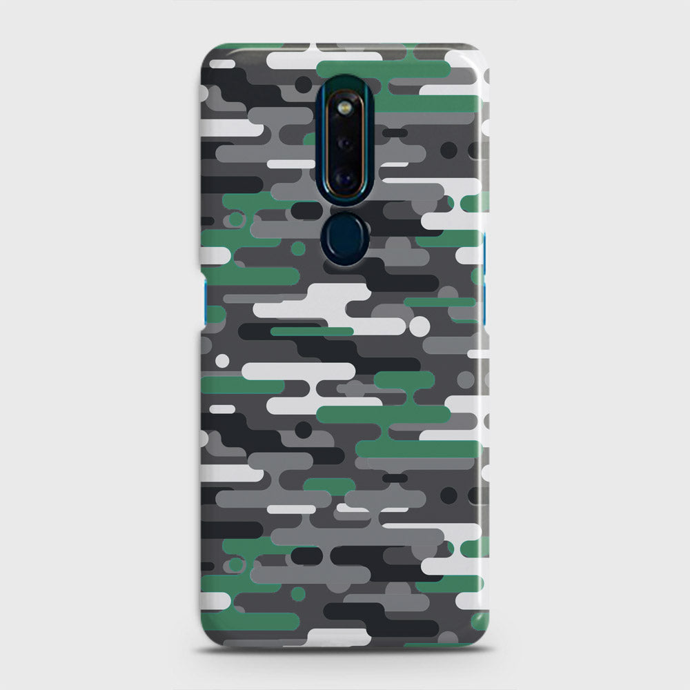 Oppo F11 Pro Cover - Camo Series 2 - Green & Grey Design - Matte Finish - Snap On Hard Case with LifeTime Colors Guarantee