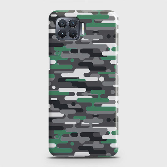 Oppo F17 Cover - Camo Series 2 - Green & Grey Design - Matte Finish - Snap On Hard Case with LifeTime Colors Guarantee