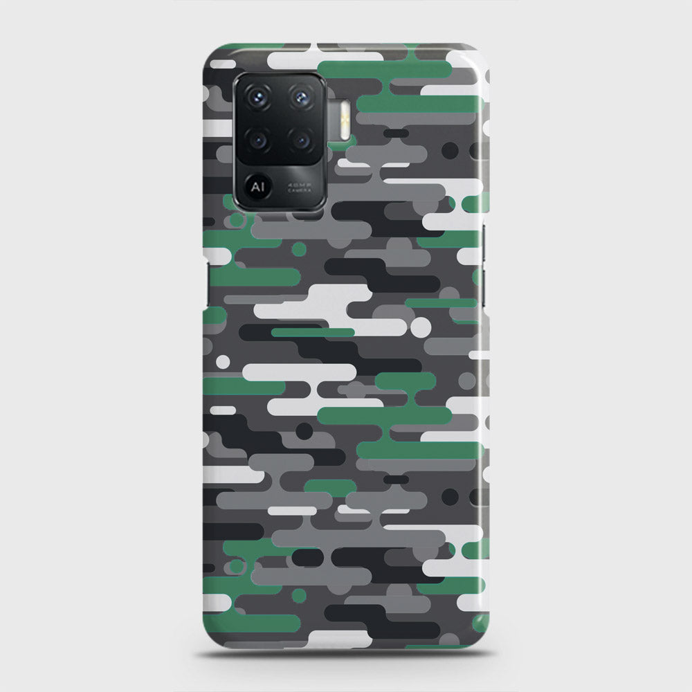 Oppo F19 Pro Cover - Camo Series 2 - Green & Grey Design - Matte Finish - Snap On Hard Case with LifeTime Colors Guarantee