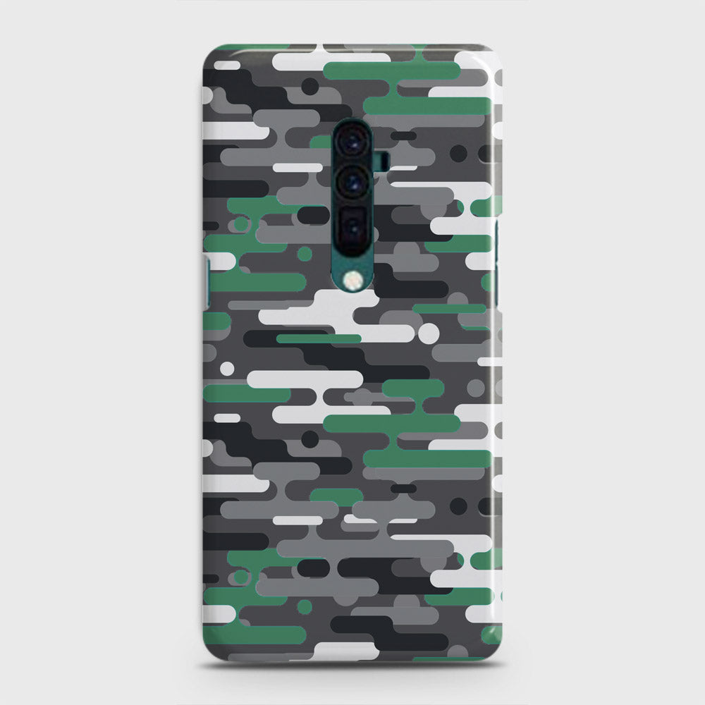 Oppo Reno 10x zoom Cover - Camo Series 2 - Green & Grey Design - Matte Finish - Snap On Hard Case with LifeTime Colors Guarantee