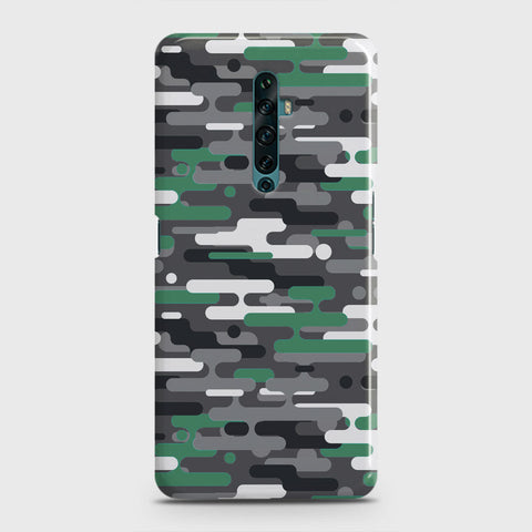 Oppo Reno 2F Cover - Camo Series 2 - Green & Grey Design - Matte Finish - Snap On Hard Case with LifeTime Colors Guarantee