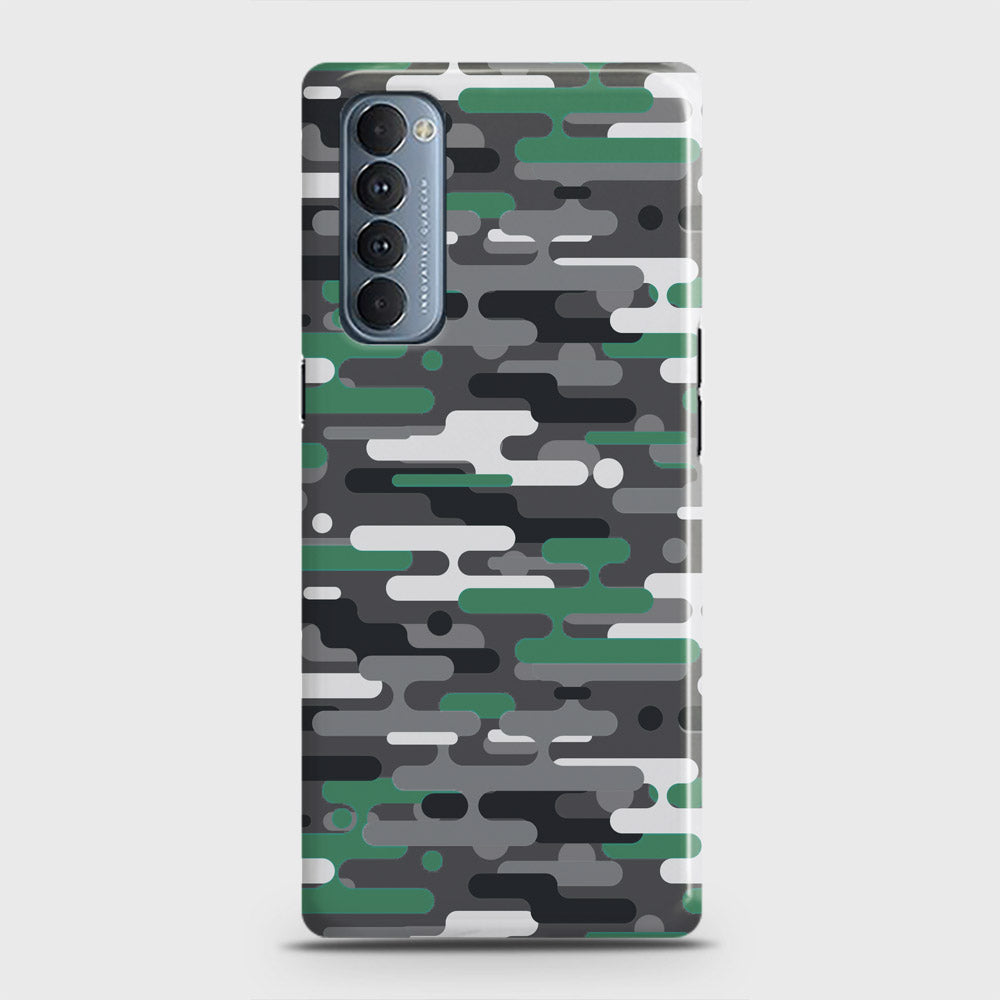 Oppo Reno 4 Pro 4G Cover - Camo Series 2 - Green & Grey Design - Matte Finish - Snap On Hard Case with LifeTime Colors Guarantee