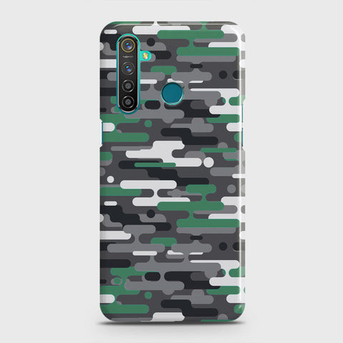 Realme 5 Pro Cover - Camo Series 2 - Green & Grey Design - Matte Finish - Snap On Hard Case with LifeTime Colors Guarantee