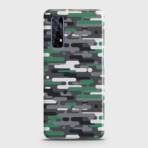 Realme 7 Cover - Camo Series 2 - Green & Grey Design - Matte Finish - Snap On Hard Case with LifeTime Colors Guarantee