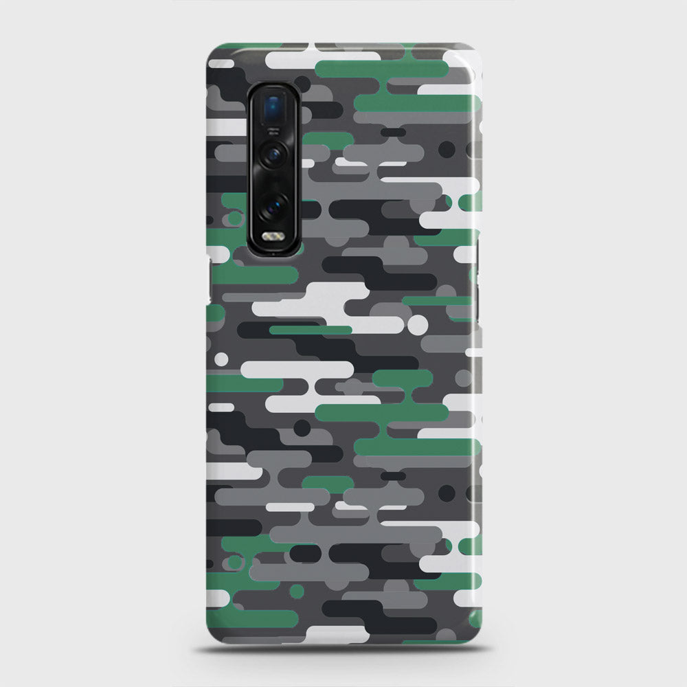 Oppo Find X2 Pro Cover - Camo Series 2 - Green & Grey Design - Matte Finish - Snap On Hard Case with LifeTime Colors Guarantee