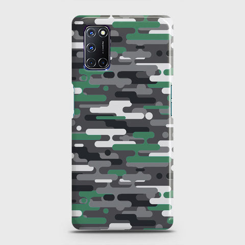 Oppo A72 Cover - Camo Series 2 - Green & Grey Design - Matte Finish - Snap On Hard Case with LifeTime Colors Guarantee