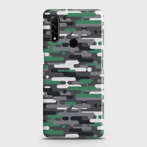 Oppo A8 Cover - Camo Series 2 - Green & Grey Design - Matte Finish - Snap On Hard Case with LifeTime Colors Guarantee