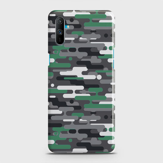 Realme C3 Cover - Camo Series 2 - Green & Grey Design - Matte Finish - Snap On Hard Case with LifeTime Colors Guarantee