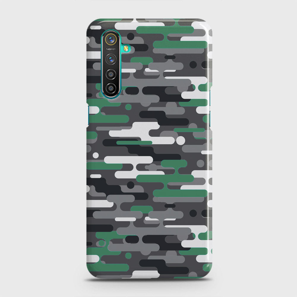 Realme 6i Cover - Camo Series 2 - Green & Grey Design - Matte Finish - Snap On Hard Case with LifeTime Colors Guarantee