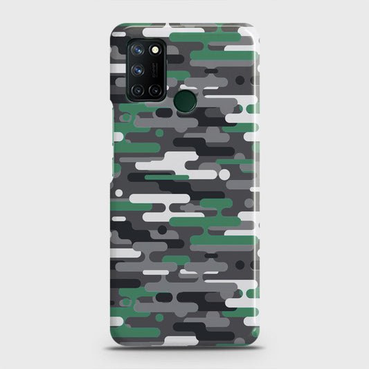 Realme 7i Cover - Camo Series 2 - Green & Grey Design - Matte Finish - Snap On Hard Case with LifeTime Colors Guarantee