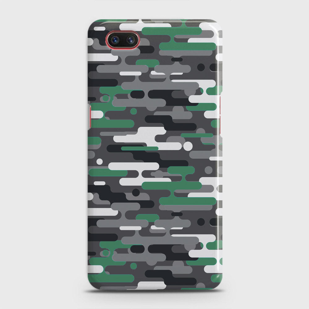Realme C2 with out flash Dark hole Cover - Camo Series 2 - Green & Grey Design - Matte Finish - Snap On Hard Case with LifeTime Colors Guarantee