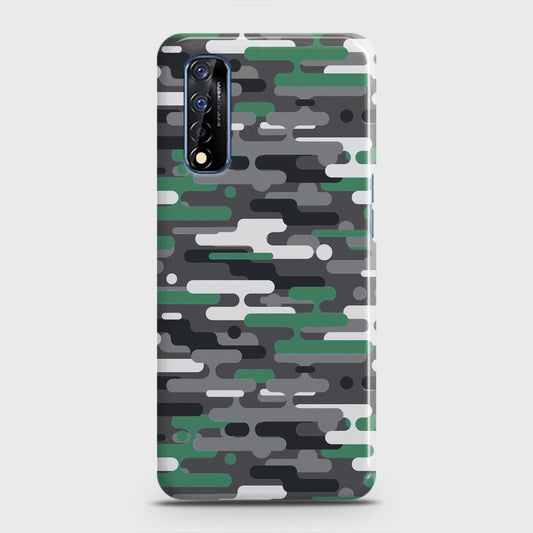 Realme Narzo 30 Cover - Camo Series 2 - Green & Grey Design - Matte Finish - Snap On Hard Case with LifeTime Colors Guarantee