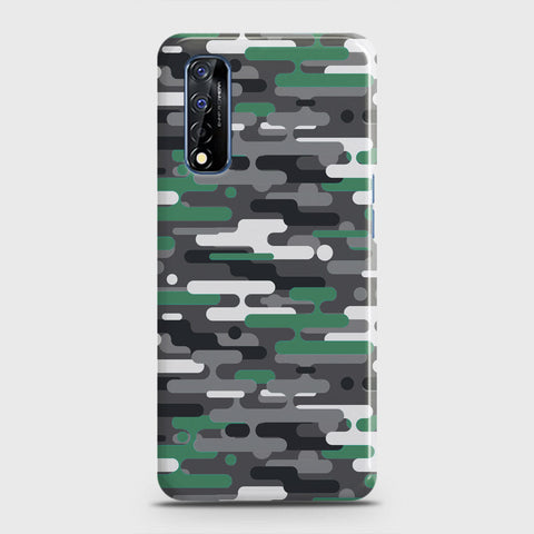 Realme Narzo 30 Cover - Camo Series 2 - Green & Grey Design - Matte Finish - Snap On Hard Case with LifeTime Colors Guarantee