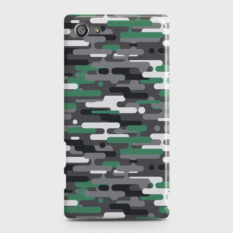 Sony Xperia Z5 Compact / Z5 Mini Cover - Camo Series 2 - Green & Grey Design - Matte Finish - Snap On Hard Case with LifeTime Colors Guarantee