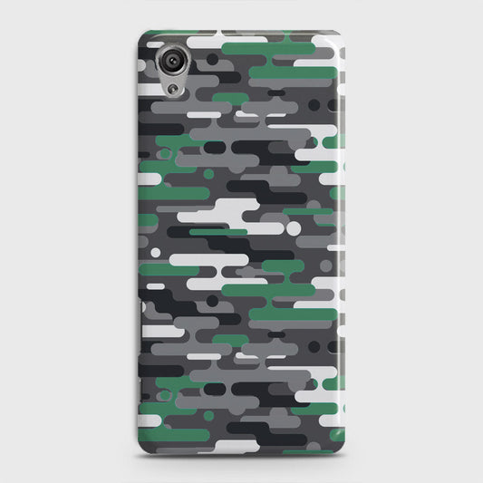 Sony Xperia XA Cover - Camo Series 2 - Green & Grey Design - Matte Finish - Snap On Hard Case with LifeTime Colors Guarantee