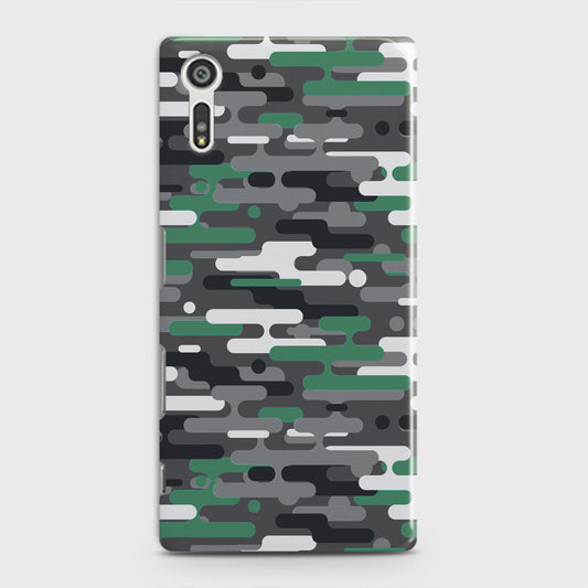 Sony Xperia XZ / XZs Cover - Camo Series 2 - Green & Grey Design - Matte Finish - Snap On Hard Case with LifeTime Colors Guarantee