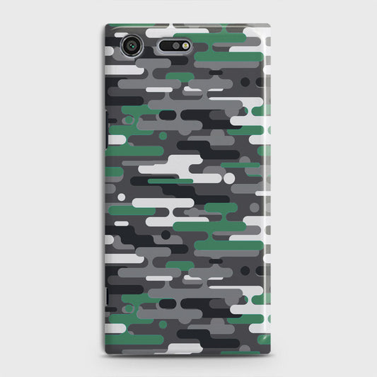 Sony Xperia XZ Premium Cover - Camo Series 2 - Green & Grey Design - Matte Finish - Snap On Hard Case with LifeTime Colors Guarantee