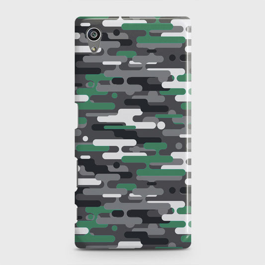Sony Xperia Z5 Cover - Camo Series 2 - Green & Grey Design - Matte Finish - Snap On Hard Case with LifeTime Colors Guarantee