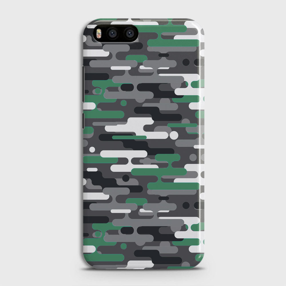 Xiaomi Mi 6  Cover - Camo Series 2 - Green & Grey Design - Matte Finish - Snap On Hard Case with LifeTime Colors Guarantee