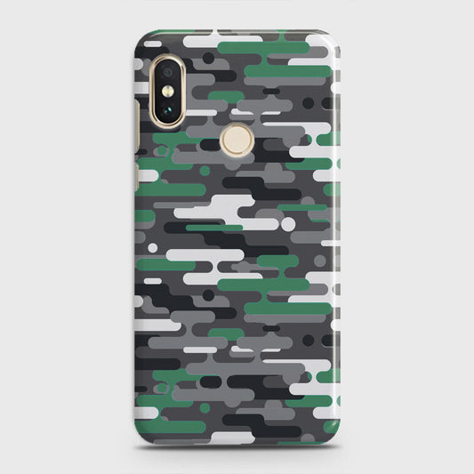 Xiaomi Mi A2 / Mi 6X  Cover - Camo Series 2 - Green & Grey Design - Matte Finish - Snap On Hard Case with LifeTime Colors Guarantee