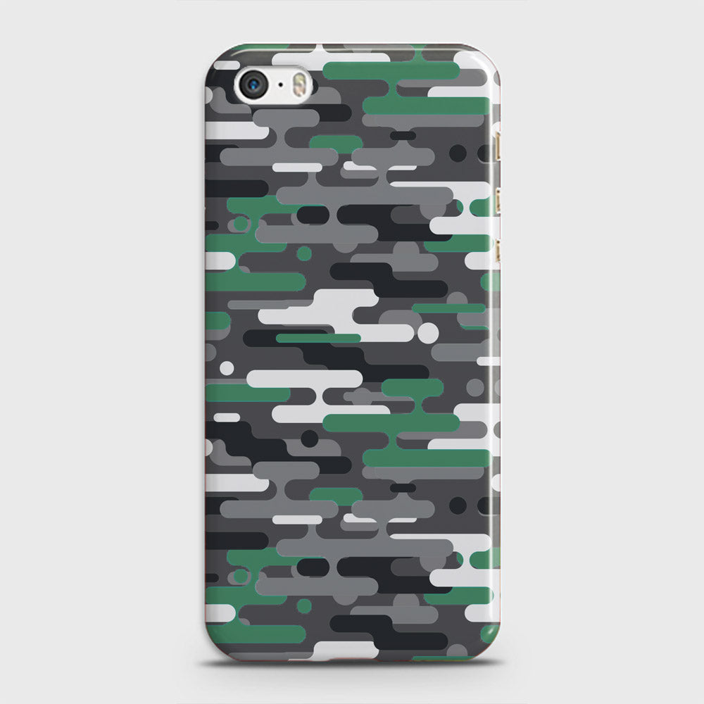 iPhone 5 Cover - Camo Series 2 - Green & Grey Design - Matte Finish - Snap On Hard Case with LifeTime Colors Guarantee