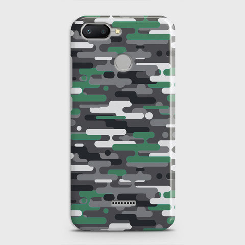 Xiaomi Redmi 6 Cover - Camo Series 2 - Green & Grey Design - Matte Finish - Snap On Hard Case with LifeTime Colors Guarantee