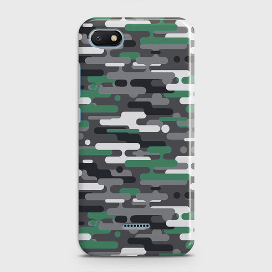 Xiaomi Redmi 6A Cover - Camo Series 2 - Green & Grey Design - Matte Finish - Snap On Hard Case with LifeTime Colors Guarantee