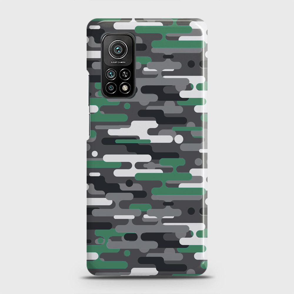 Xiaomi Mi 10T Cover - Camo Series 2 - Green & Grey Design - Matte Finish - Snap On Hard Case with LifeTime Colors Guarantee