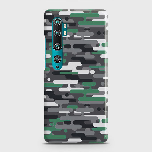 Xiaomi Mi Note 10 Cover - Camo Series 2 - Green & Grey Design - Matte Finish - Snap On Hard Case with LifeTime Colors Guarantee