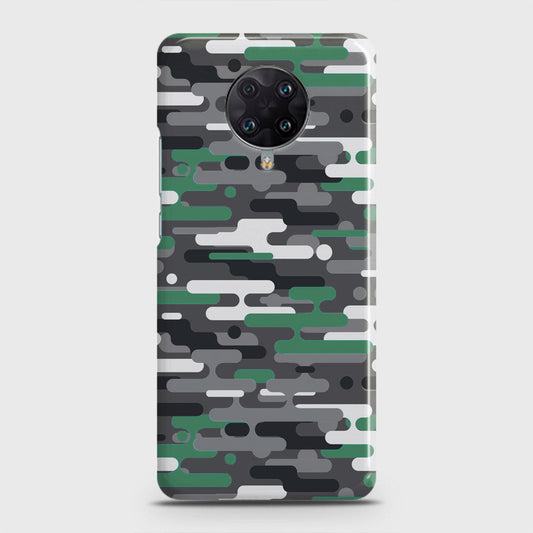 Xiaomi Poco F2 Pro Cover - Camo Series 2 - Green & Grey Design - Matte Finish - Snap On Hard Case with LifeTime Colors Guarantee