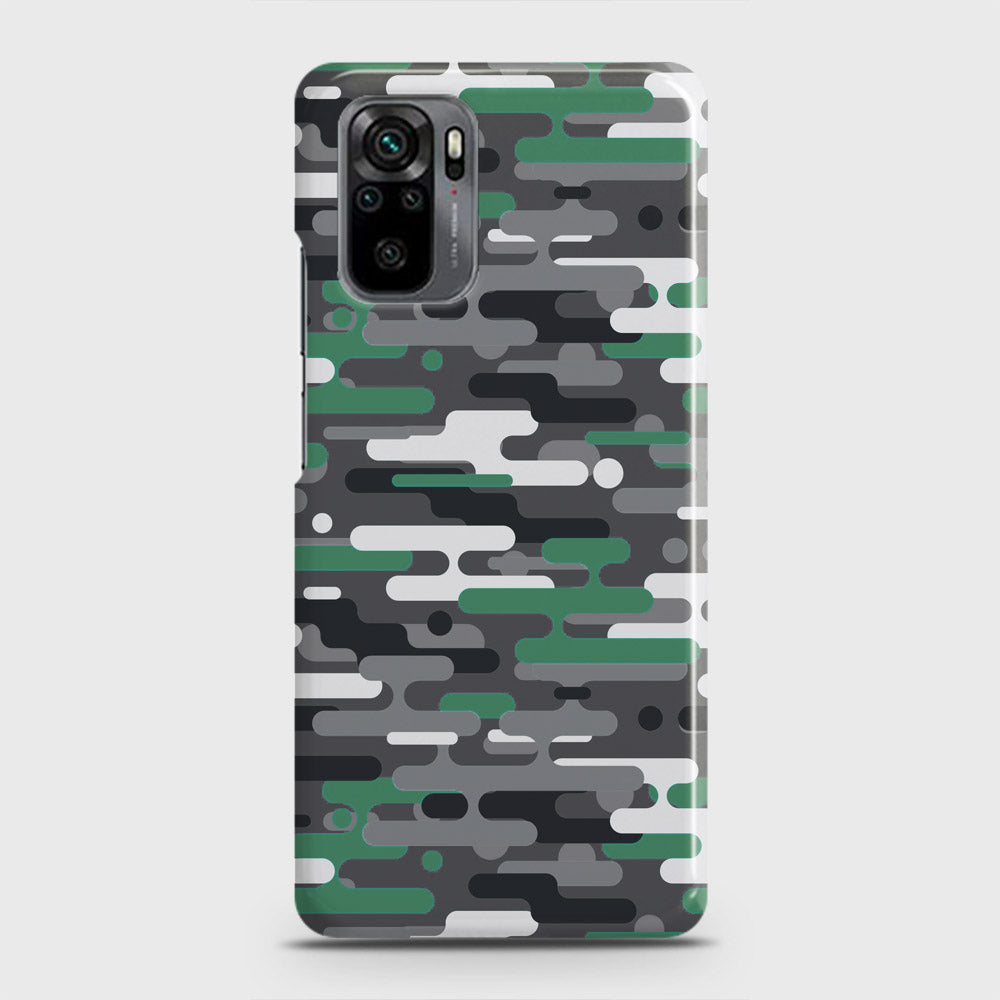 Xiaomi Redmi Note 10 4G Cover - Camo Series 2 - Green & Grey Design - Matte Finish - Snap On Hard Case with LifeTime Colors Guarantee
