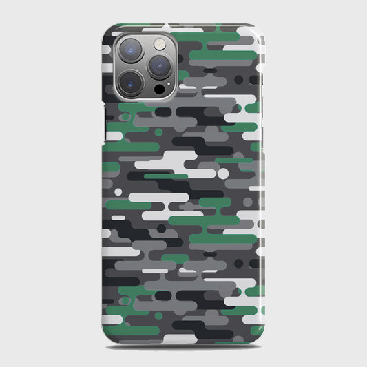 iPhone 12 Pro Max Cover - Camo Series 2 - Green & Grey Design - Matte Finish - Snap On Hard Case with LifeTime Colors Guarantee